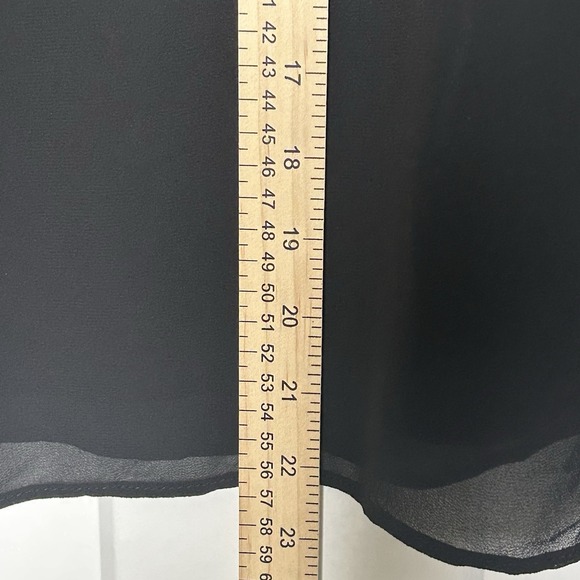 *NWT* Vince Camuto Pearl Beaded Collar Black Blouse Sheer Sleeve- Women's SMALL - Picture 9 of 10